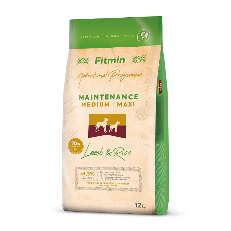 Fitmin dog medium maxi lamb&rice - 12kg