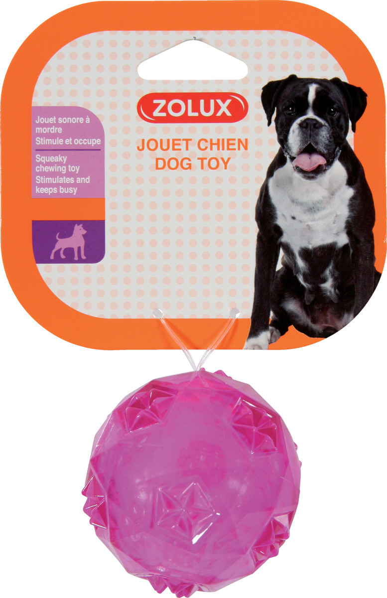 Hračka pes míček TPR POP BALL 6cm růžová Zolux 