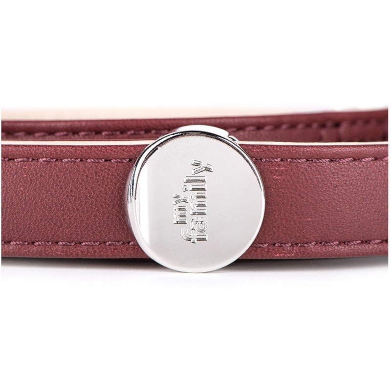  Vodítko kůže Hermitage M 110cm/22mm vínové/krémové MF 