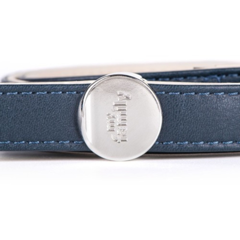  Vodítko kůže Hermitage S 110cm/22mm modré/krémové MF 