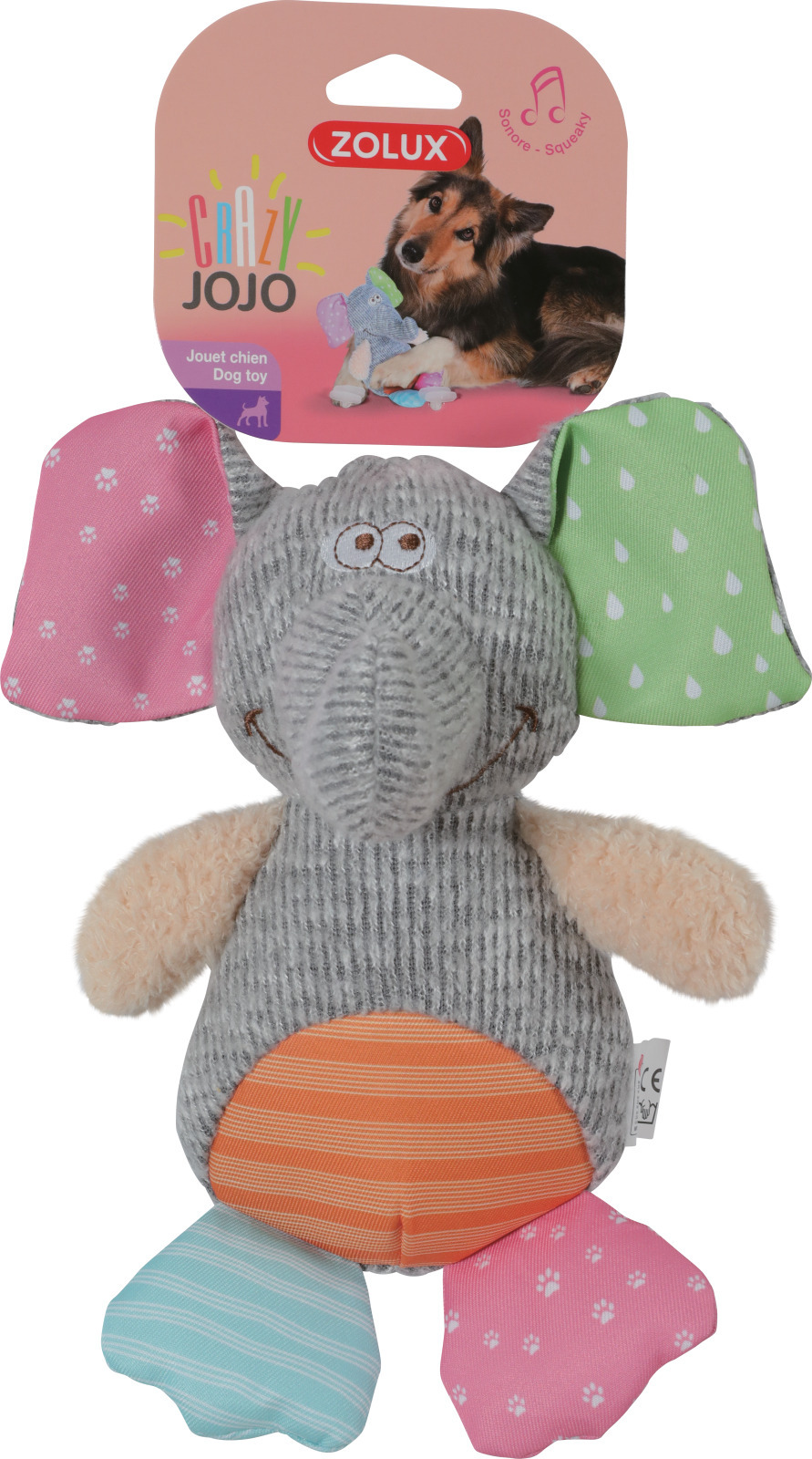 Hračka pes CRAZY JOJO Slon Zolux 