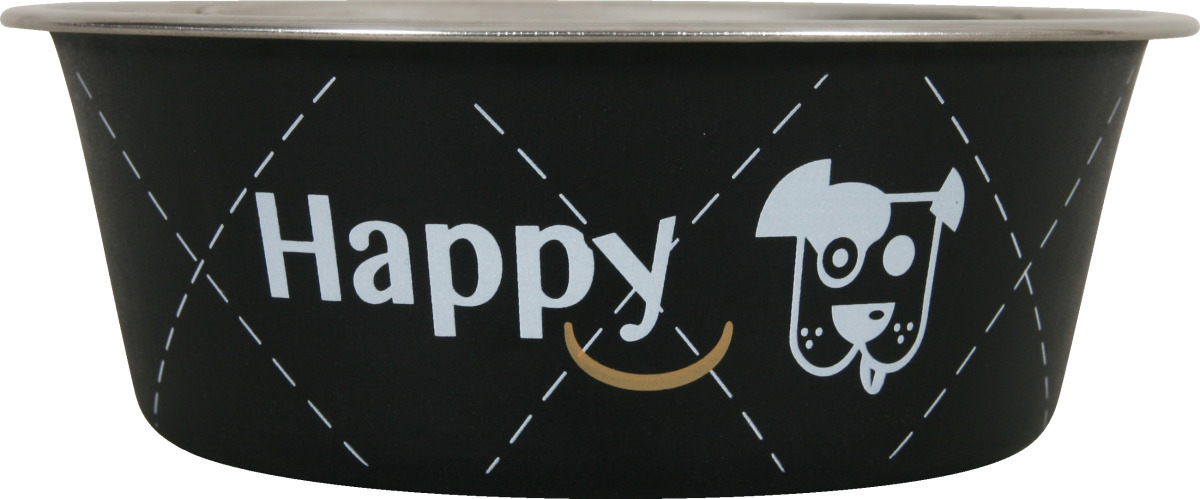 Miska nerez protiskluz pes HAPPY 14cm 0,4l černá Zolux 