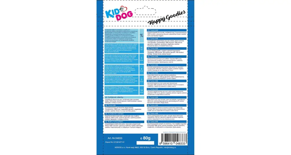 KIDDOG tuňákové válečky 80 g