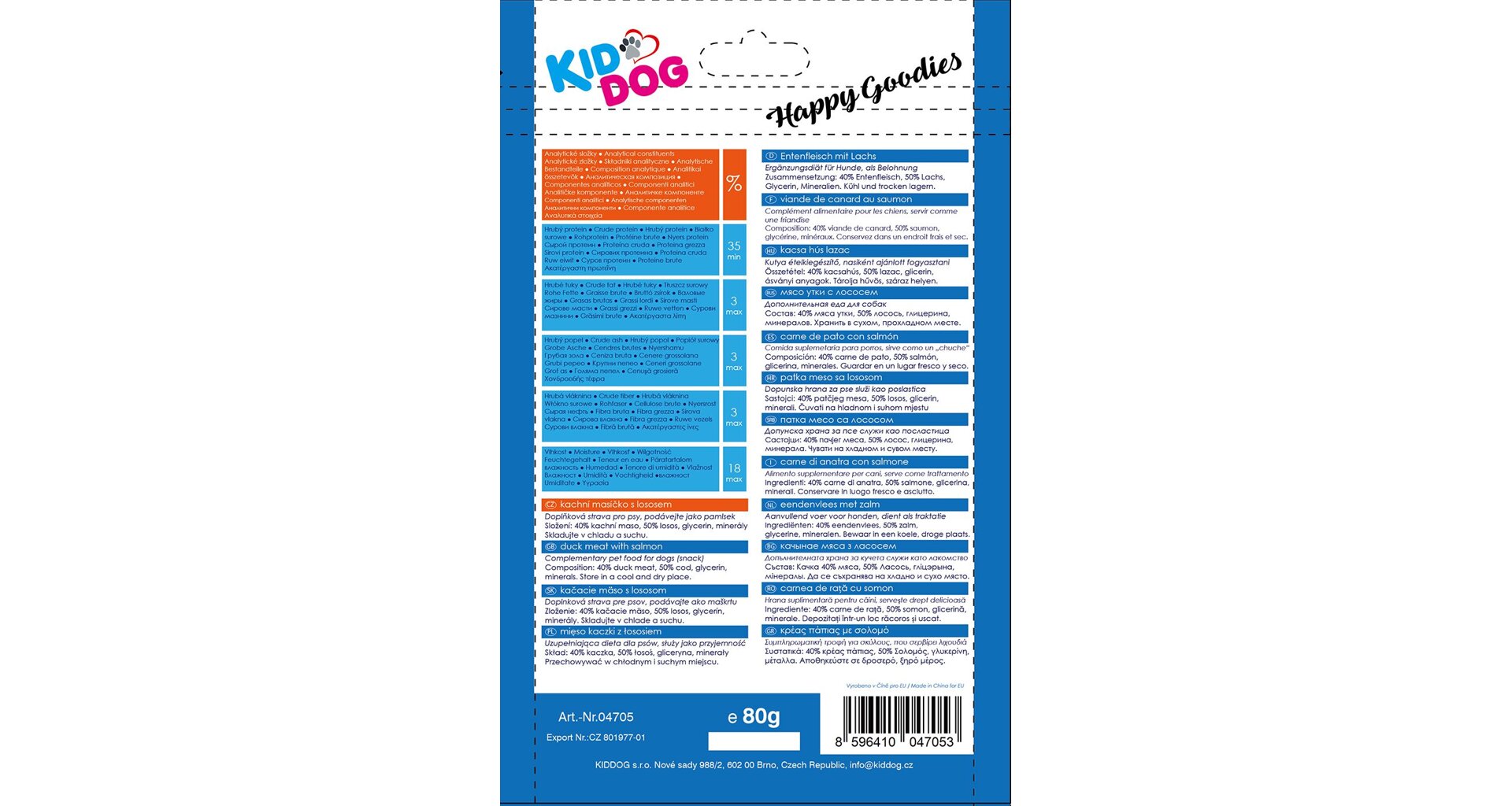 KIDDOG losos obalený kachním masíčkem 80 g