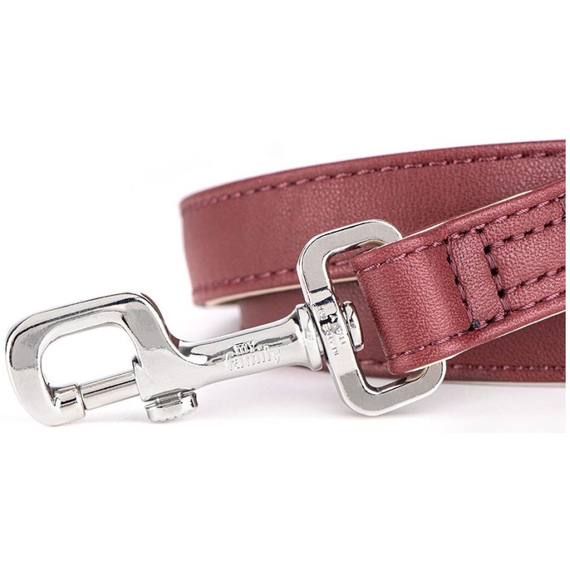  Vodítko kůže Hermitage M 110cm/22mm vínové/krémové MF 