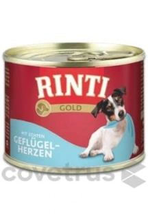 Rinti Dog Gold konzerva drůbeží srdíčka 185g