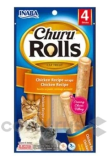 Churu Cat Rolls Chicken wraps&Chicken cream 4x10g