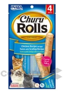 Churu Cat Rolls Chicken wraps&Tuna+Scallop cr. 4x10g