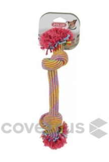 Hračka pes Přetahovadlo barevné 2 uzly 25cm Zolux