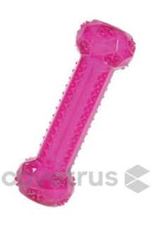 Hračka pes STICK TPR POP kost 15cm růžová Zolux