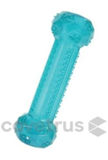 Hračka pes STICK TPR POP kost 15cm tyrkysová Zolux