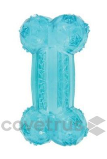 Hračka pes BONE TPR POP kost 14cm tyrkysová Zolux
