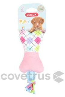 Hračka pes PUPPY Tiny Bone plyš růžová Zolux