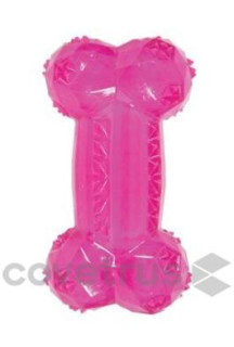 Hračka pes BONE TPR POP kost 14cm růžová Zolux