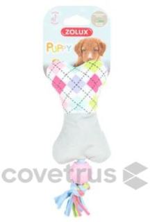 Hračka pes PUPPY Tiny Bone plyš šedá Zolux