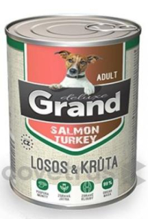 GRAND konz. deluxe pes losos a krůta adult 400g