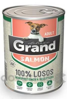 GRAND konz. deluxe pes losos adult 400g